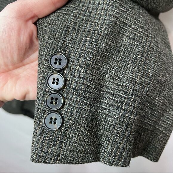 Men's Joseph Abboud 3 Button Tweed Tan/Brown Wool Blazer Size 44R - Picture 6 of 12